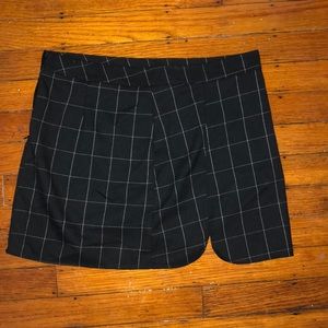 black plaid skirt